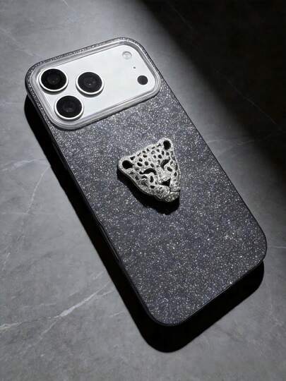 1pc Creative Rhinestone Leopard Camera Protective Phone Case, Precise Button Placement, Sparkling Glitter Design, Raised Edges For Drop Protection, Soft Material Easy To Install, Compatible With Samsung S26 S25 S24 S23 S22 S21 Ultra/A12 A13 A14 A15 A16 A31 A32 A33 A34 A35 A36 A52 A53 A54 A55 A56 /Honor X8 X9 X8A X7A X5B X6A X6C X8C X6B X7C/Apple 17 Promax Air Pro