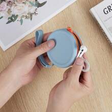 1pc Circular Silicone Dog Treat Bag, Pet Snack Bag, Coin Pouch, Earphone Case, Zipper Storage Bag - Multicolor - View 4