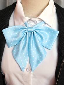 Pink Polka Dot Bow Tie, JK School Style Accessory, Youthful & Versatile Shirt Decor, Graduation Photo Prop - Multicolor - View 15