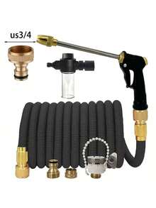 可伸缩花园水管，水枪，洗车软管高压水枪花园软管柔性可伸缩魔术软管花园软管带喷嘴高压 - B - 查看 16