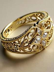 1 Peça Anel Romântico de Mulher com Zircônia Cúbica, Adequado para Casamento, Noivado, Festa de Aniversário, Presente do Dia dos Namorados - 4# - Visão 3