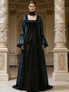 Áo choàng cung đình thời Trung cổ, Victoria và Phục hưng của châu Âu và Mỹ, năm màu. - Màu xanh lam - Xem 4