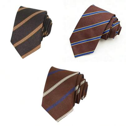 1pc Men's Necktie, Business Formal Luxury Vintage Striped Versatile Tie, Suitable For Wedding, Business, Casual Party