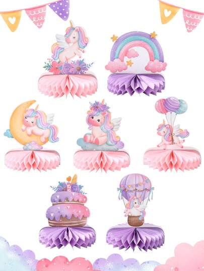 7pcs/Set Unicorn Theme Honeycomb Ornament Decor,Baby Shower Party Background Decor,Rainbow Unicorn Pattern Honeycomb Ornament,Unicorn Birthday Party Decor,Gender Reveal Party Background Photo Props, UnicornTheme 1st Birthday Party Decoration,Room Decor, Unicorn Party Table Centerpieces Decor, Baby Shower Party Decor, Gender Reveal Decor,Wedding Table Decor,Baby Shower Party Supplies,Baby Shower Gift