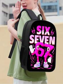 17-Inch Pixel Game Style Backpack, Adjustable Shoulder Straps, Suitable For School, Travel, Commute, Unisex Lightweight Casual Bookbag - 17 Inch Backpack - View 1