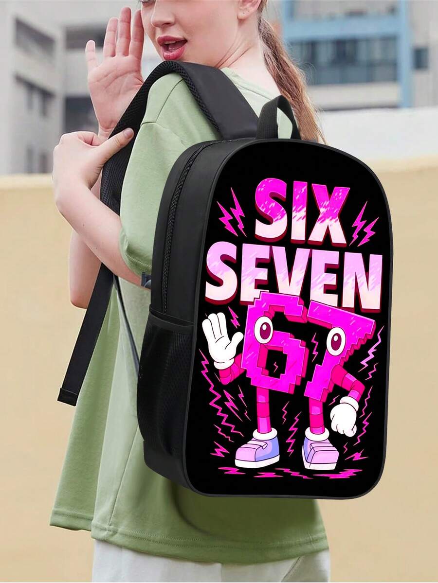 17-Inch Pixel Game Style Backpack, Adjustable Shoulder Straps, Suitable For School, Travel, Commute, Unisex Lightweight Casual Bookbag - 17 Inch Backpack - View 1