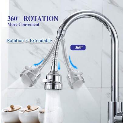 3 Mode Faucet Sprayer Extender Long Version 360 Degree Rotating Faucet Aerator Anti Splash Water Saving Tap Head Swivel Nozzle Booster Universal Faucet Extension Attachment For Kitchen Sink Bathroom Cleaning Washing Vegetables Dishes Easy Install Durable Home Faucet Accessory
