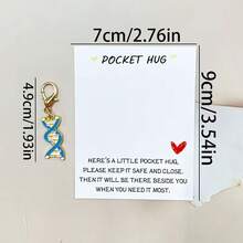 5pcs/10pcs Fashion Chemistry Theme Keychain - Zinc Alloy Science Keychain With Pocket Hug Inspirational Card, Featuring DNA Double Helix, Flask And Microscope Pendants, Ideal Gift For Science Teachers And Graduates, Perfect For Science Enthusiasts, Graduation And Teacher's Day Gifts - Multicolor - View 7