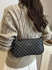 Túi đeo vai nhỏ vuông, in họa tiết, phong cách retro tối giản, dung tích lớn, kiểu dáng thường ngày, dành cho nữ, mùa hè 2026. - màu đen - Xem 4