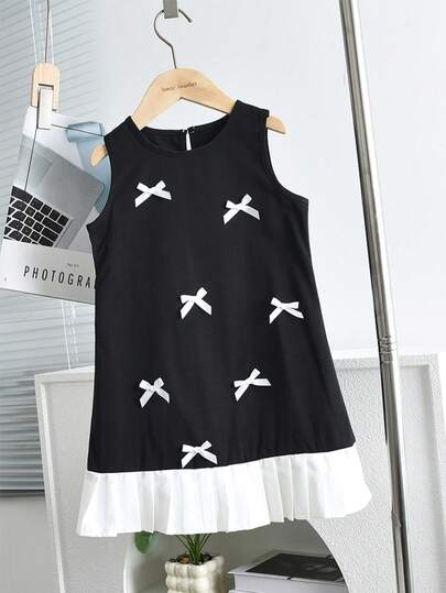 bearleader 夏季可爱蝴蝶结针织连衣裙，女童款