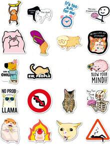 50/100pcs Funny Stickers, Cool Stickers, Cartoon Stickers, Humorous Stickers, Stickers, Waterproof Vinyl Stickers, Decorative Stickers For Notebook, Laptop, Skateboard, Water Bottle - Multicolor - View 5