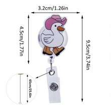 1pc Cute Acrylic Badge Reel Holder - Retractable ID Clip For Nurses, ABS Material Badge Holder With Swivel Alligator Clip,School Supplies,Back To School - Cute - View 12