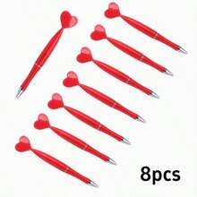 8支/3支/1支 心形金色圆珠笔 - 创意可爱设计，书写流畅，金色圆珠笔，返校文具，婚礼签字笔 - A - 查看 14