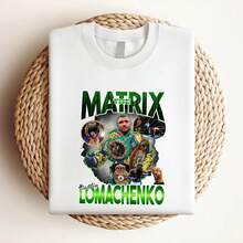 Maglietta da donna con stampa vintage di Vasiliy Lomachenko, stile vintage, maniche lunghe o corte - Bianco - Visualizzare 3