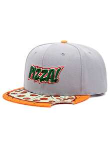 潮流披萨刺绣棒球帽，可调节硬顶棒球帽，帽檐饰有咬痕披萨图案，男女皆宜。超火爆！趣味披萨主题棒球帽，硬顶可调节棒球帽，独特咬痕帽檐设计。 - PIZZA - 查看 16