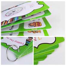 10款模拟时钟时间学习卡片，寓教于乐，儿童学习口袋卡片，时间表达，日常作息，家庭教育用品，课堂必备 - 彩色 - 查看 5