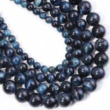 1pc AB Grade Deep Blue Tiger Eye Beads, 6/8/10/12mm Natural Stone Beads For Jewelry Making - Dark Blue Tiger Eye - View 7