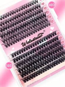 Waloshow D-Curl Fluffy Eyelash Cluster, Single Flared Lashes, 12 Rows Of 10-16mm Mixed Length Eyelash Extensions, Soft Natural Fluffy False Eyelashes, DIY Eyelash Extension At Home, Eyelash Cluster, Single Lashes, Eyelashes, False Eyelashes - D - View 11