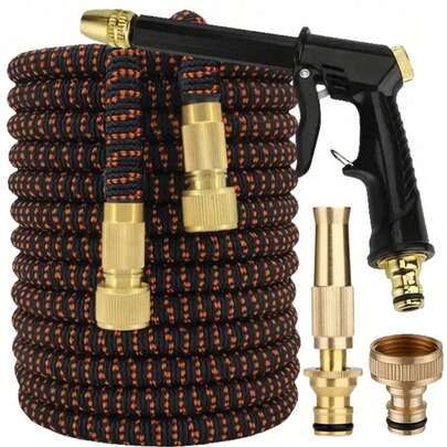 Horticultural Garden Hose High-Pressure Water Gun Set, 25ft -75ft, Durable Hose Expandable Hose, Adjustable Water Gun, Suitable For Garden Cleaning, Vehicle Cleaning, Etc
