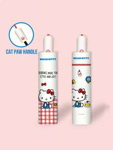 Ô dù chống tia UV Hello Kitty, sản phẩm được cấp phép của Sanrio, thiết kế kẻ caro đỏ hoạt hình dễ thương, lớp phủ keo đen, chống tia UV, chống nắng, chống thấm nước, chống gió, tự động mở hai chiều, nhẹ, nhỏ gọn, thích hợp cho trường học, du lịch, đi làm hàng ngày, phong cách Kawaii. - Nhiều màu - Xem 5