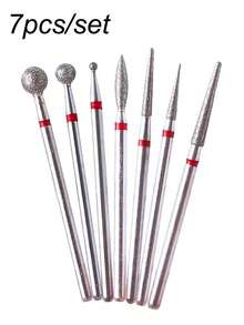 7PCS/SET Professional Nail Drill Bits Set, Hypoallergenic Acrylic Gel Remover, Rotary Burrs Electric Manicure Pedicure Tools, Nail Polishing Cleaning Brush Kit,Suitable For Acrylic Nail Art, Cuticle Removal & Manicure Pedicure Tool Kit - Multicolor - View 5