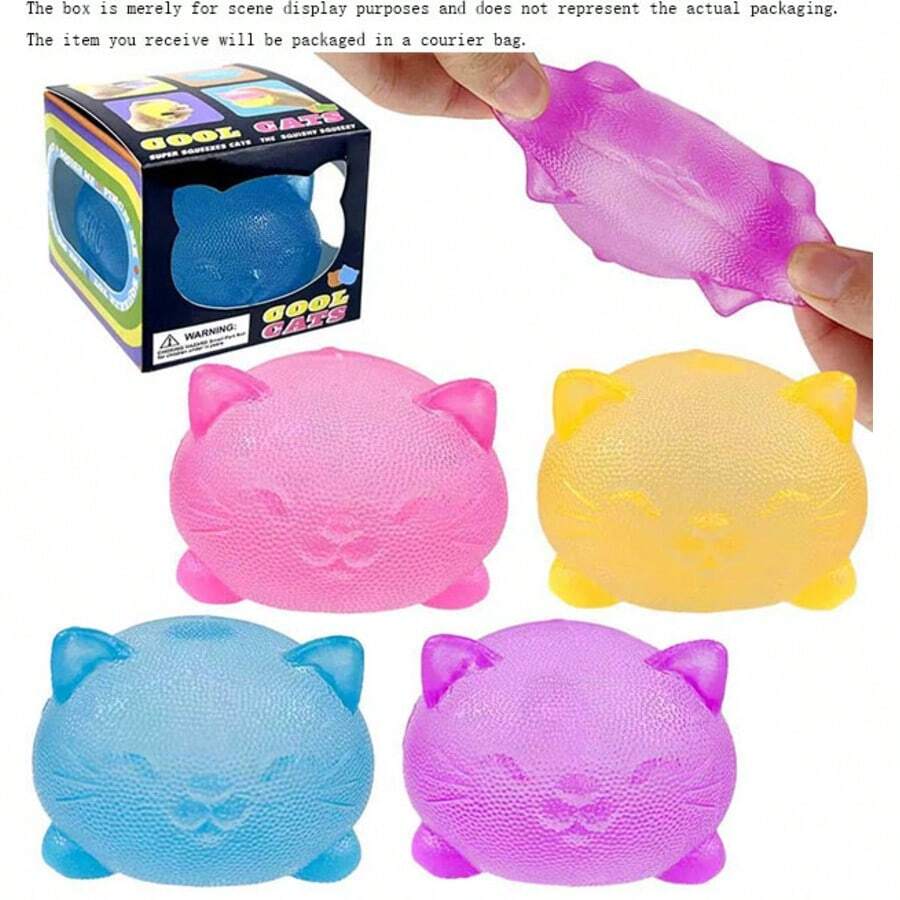 Đồ chơi bóp hình mèo Malt mềm mại dễ thương, đồ chơi giảm căng thẳng, đồ chơi ngón tay, đồ chơi cảm giác đàn hồi chậm, giảm lo âu, quà tặng sinh nhật, Giáng sinh, Lễ Phục sinh, quà văn phòng, quà nhét vào tất Giáng sinh (Đóng gói ngẫu nhiên)