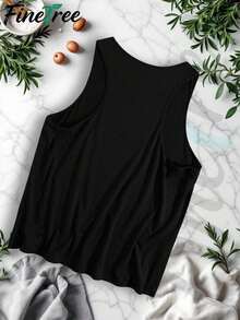 FINETREE Women's Crew Neck Tank Tops Crafted From Soft, Skin-Friendly Fabric, Perfect For Daily Wear And Various Occasions. An Ideal Gift For Spring Festival, Valentine's Day, St. Patrick's Day And The World Cup-250 Years  Independence Day Tank Top Patriotic Stars And Stripes Design For Women Celebration 1776 To 2026 Fourth Of July Event Wear - 黑色 - 查看 2