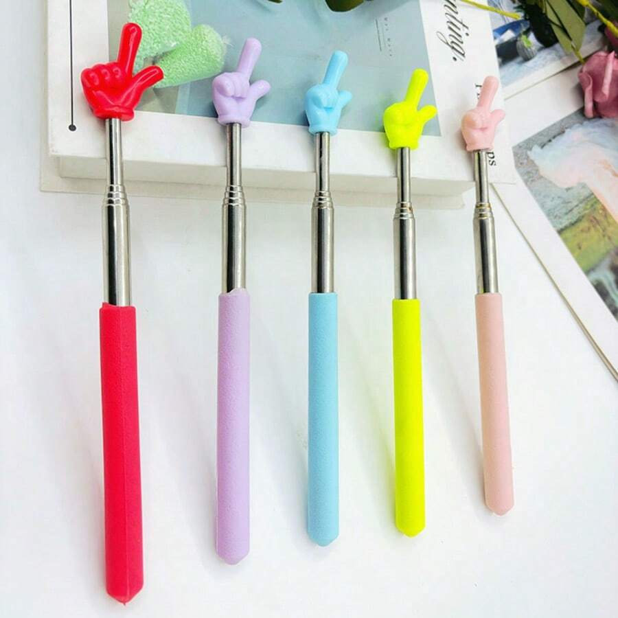 1pc Telescopic Stainless Steel Reading Pointer, 55cm Classroom Instruction Pointer Stick For Children