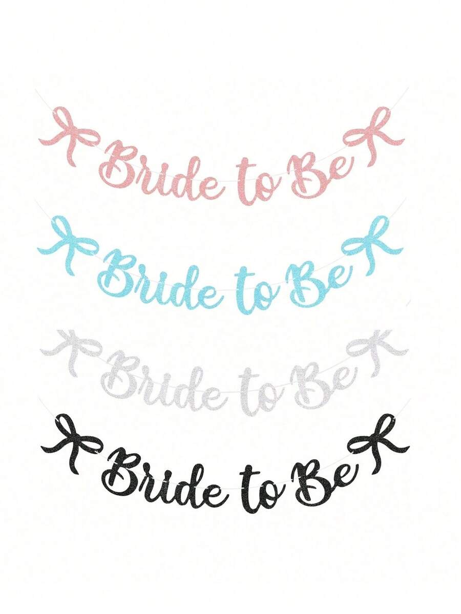 Decoraciones de fiesta de despedida de soltera con lazo de brillo dorado rosa, adecuadas para ducha nupcial, compromiso, celebración de boda, fiesta de compromiso - multicolor - Ver 1