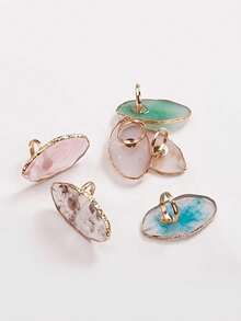 Resin Stone Color Board Rings For Nail Art - Reusable And Adjustable Prop For Nail Photography, Showcasing Unique Designs With Stand, Suitable For Nail Display - Multicolor - View 7