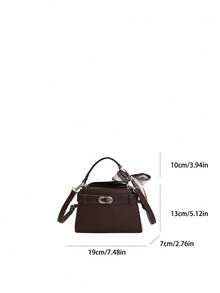 Fashionable Casual Versatile Portable Shoulder/Crossbody/Top Handle Contrast Color Small Square Bag For Women - Coffee - View 9