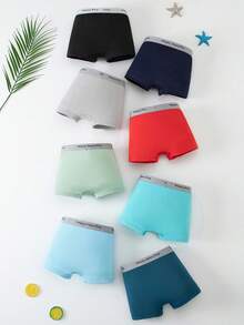 Bộ 8 chiếc quần boxer in chữ cho bé trai, kiểu dáng thường ngày. - Nhiều màu - Xem 2