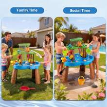 Water Table for Toddlers 3-5 Outdoor Toys for Ages 4-8 3-Tier Sand Water Tables with Fishing Game Set Activity Sensory Table Summer Gift Beach Outside Toys for Toddler Boys - como en la foto - Ver 7