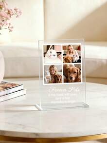 Customized Photo Plaque With Personalized Image And Text, Wooden Or Acrylic Base, Handmade Scratch-Resistant Acrylic Decor For Home, Bedroom, Desktop And Office Display, Unique Personalized Gift - Multicolor - View 8
