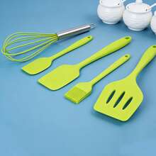 Premium Silicone Kitchen Utensils Set, 5 Piece Heat Resistant Cooking Tools – Includes Turner, Spatulas, Whisk, Basting Brush – Non-Stick, Perfect For Baking, Cooking, Mixing & More – Easy To Clean, Durable Kitchen Gadgets - Black - View 2