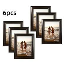 6pcs Classic Fashion Picture Frame Set, Multi-Color Frames, Horizontal & Vertical Display, Fits 3.5x5", 4x6", 5x7", 6x8", 8x10" Photos Or Artwork, Suitable For Personal Portraits, Landscapes, Illustrations, Photo Wall, Growth Records, Family Albums (Photo Paper Randomly Included) - 6Pcs - 查看 2
