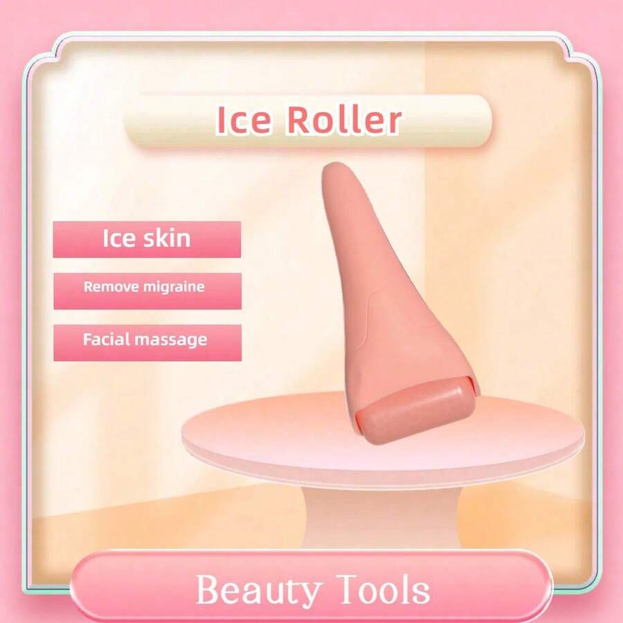 Pink Ice Roller Tool, Rolling Massage Cold Therapy, Suitable For Women To Relieve Headache, Promote Blood Circulation, Reduce Swelling - Pink-1Pc - View 1