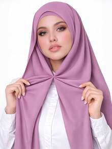 1 chiếc khăn trùm đầu chiffon 3 trong 1 tiện dụng, có nam châm tích hợp và mũ lót bên trong - Không cần ghim, không trượt, dễ dàng đội chỉ trong vài giây. Thích hợp để phối cùng áo Abaya hàng ngày, tham gia các hoạt động ngoài trời, cầu nguyện và hành hương. - Nhiều màu - Xem 9