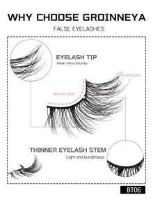 GROINNEYA 9 Pairs Half Lashes Create Eye Elongated False Eyelashes Wispy Fluffy Half-Strip Eyelashes Criss-Cross Mange Lashes Natural Look Fake Lashes Soft Volume 3d Mink Lashes,Eyelash Extension Suitable For Cosplay,Daily Use And Date-Makeup. - View 6