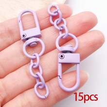 15pcs Colorful Lobster Claw Clasps For Keychains Colorful Metal Swivel Snap Hooks With Key Rings Swivel Clasps Snap Hooks Key Chain Clip Hook Flat Split Keychain Ring For DIY Crafts Accessories - Keychain - View 21