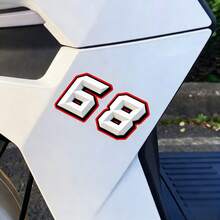 Reflective Number Car Stickers 0-9 PVC Auto Decals Motorcycle Decals, Car Accessories, Motorcycle Accessories, Scratch Covers - A - View 3