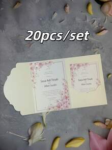 20pcs Tri-Fold Pocket Wedding Invitation Envelopes, Engagement 15th Anniversary Birthday Christening Minimalist Invitation Envelopes, DIY Invitations, 5*7 Inch Invitations, Pocket Invitations, Customized Invitations, Innovative Envelope Design, Wedding Cards, Customized Wedding Cards - Set - View 20