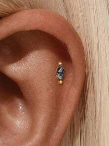 1Pc Colored Gemstones Horse Eye 925 Sterling Silver Earrings For Women Classic Hypoallergenic Stud Earring Flat Back Helix Cartilage For Daily Wear Wedding Engagement Fine Jewelry - Multicolor - View 8