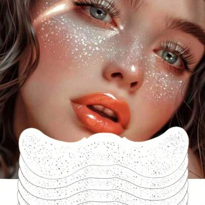 6pcs Gold Glitter Freckle Stickers, Waterproof Shiny Gold Freckle Stickers For Dance, Music Party, Create Glowing Freckle Makeup