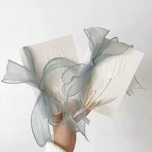 1 Set Elegant Ribbon Greeting Card (1 Card + 1 Envelope + 1 Letter Paper + 1m Ribbon) - Gift For Best Friend, Him/Her, Colleague, Boyfriend, Girlfriend, Thanksgiving, Love Letter, Birthday, Message Card, Postcard, Holiday Gift - White - View 2