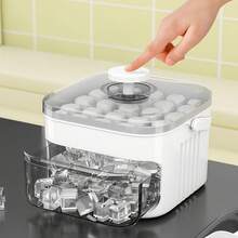 Khuôn làm đá viên hai lớp, hộp làm đá, dụng cụ nghiền đá bằng nhựa dễ tháo lắp, xô đựng đá, hộp đựng đá dung tích lớn, thích hợp cho tủ lạnh gia đình, hộp đá viên vuông tự làm, tiện dụng với tay cầm và xẻng xúc đá, phù hợp với mọi loại đồ uống. - trắng - Xem 2