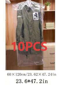 Garment Dust Cover, Transparent Plastic Dry Cleaning Disposable Garment Bag For Coats & Suits - White - View 9