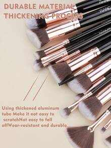 30件套化妆刷组合套装包含化妆海绵、散粉、眼影刷、眉刷、粉底刷、腮红刷、遮瑕刷、高光刷，采用超柔软优质合成毛，适合日常面部化妆，另附化妆刷清洁工具和多功能拉链防水化妆包。 - 彩色 - 查看 5