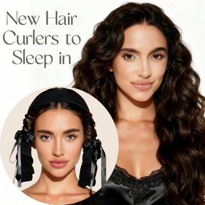 2pcs No-Heat Hair Curlers, Slouchy Sleep Hair Curling Tool, Upgraded Big Wave Hair Curler With Ribbon & Comb, Fashion Portable Non-Crimp Hair Curler With Comb