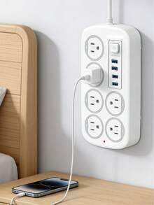 Regleta Multicontactos Extensión De 4 Puertos Usb Y 6 Tomas - MC-J06U - Ver 7